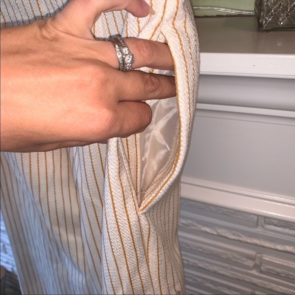 Topshop Cut Out Bust Strapless Striped Wide-leg Cropped Jumpsuit New Size 4 - Picture 9 of 10